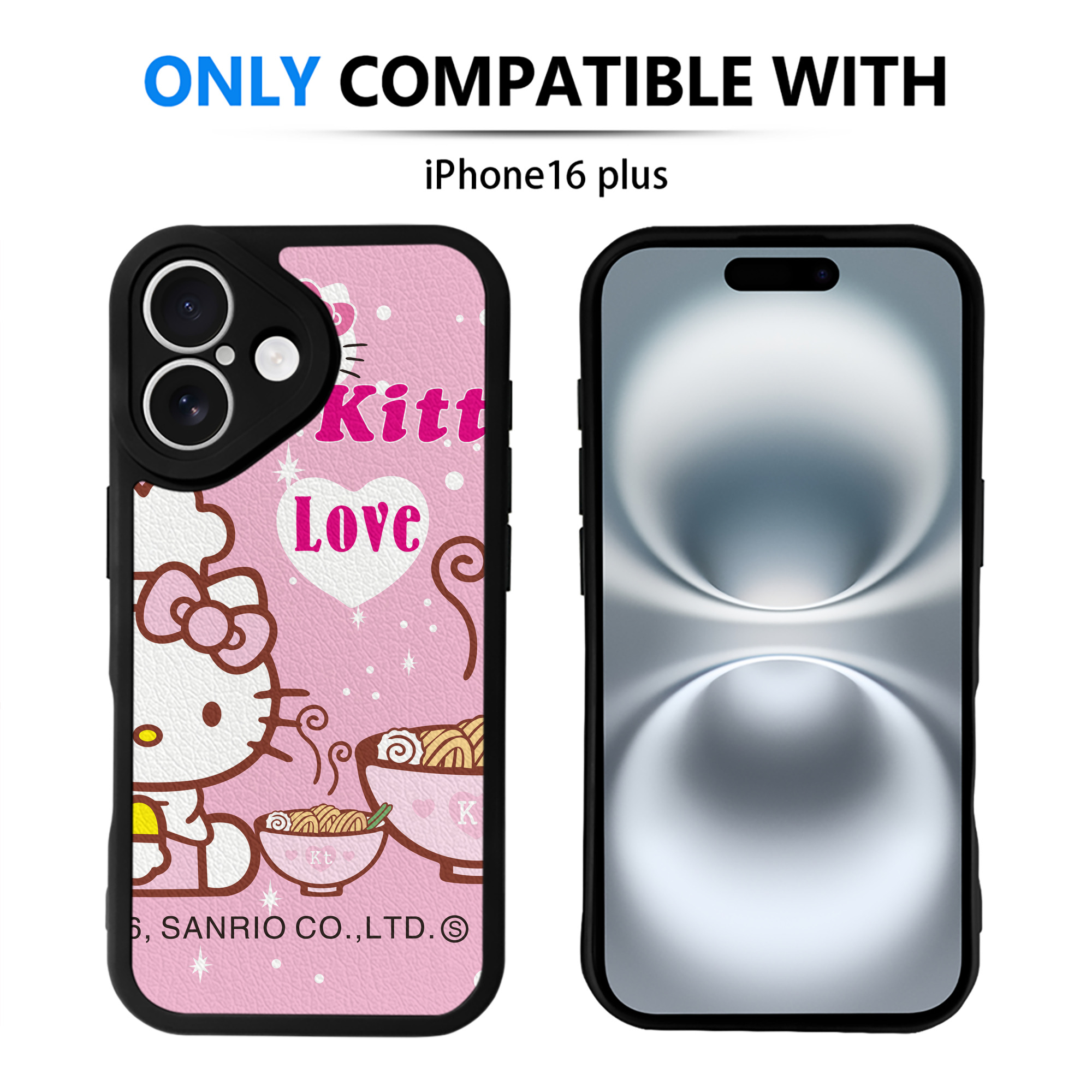 （画像用） Hello Kitty ハローキティ 【iPhone 16シリーズ対応】シリコンスマホケース（レザー調） 材質：シリコン